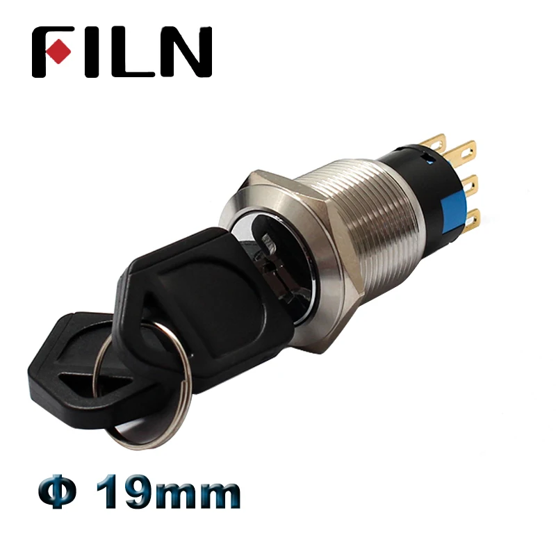 Металлический 2 позиционный 3 переключатель блокировки вкл/выкл 19 мм|Выключатели|