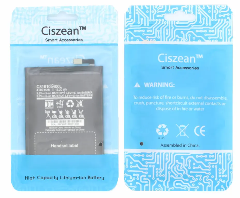 Ciszean 2x3 8 V 4000 mAh Замена C816105400L батарея для BLU Energy X E010Q Batterie Bateria Baterij батареи сотового