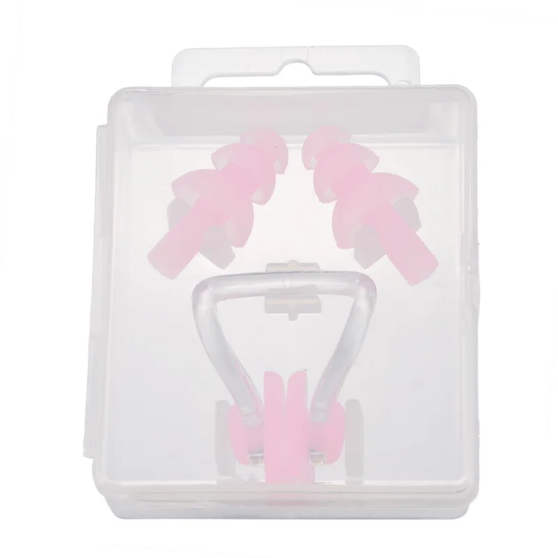Soft Silicone Swimming Nose Clips& 2 Ear Plugs Earplugs Gear Waterproof Swim Set Surf Diving Piscina Accessories Water Sports