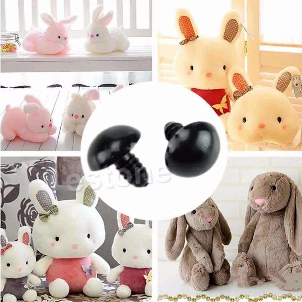 

20pcs 6-20mm Black Plastic Safety Eyes For Teddy Bear/Dolls/Toy Animal/Felting