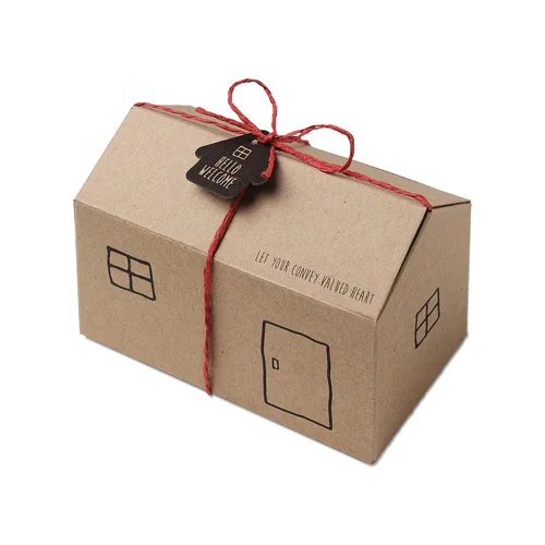 2 цвета на выбор 10 шт. бумажная коробка с ручным принтом для шоколада упаковка