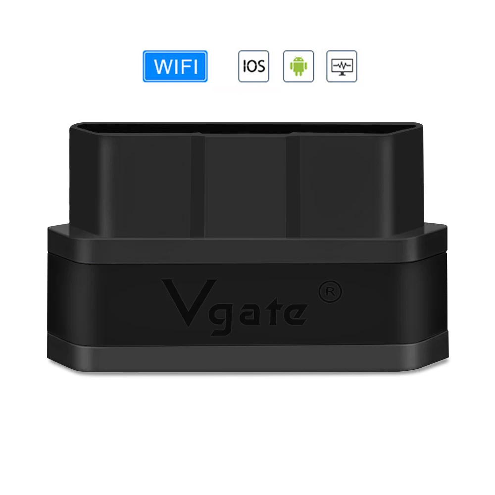 WIFI-full black Vgate iCar2 ELM 327 v2.1 obd2 сканер wifi адаптер для диагностики автомобиля для IOS/android obd odb2 диагностический инструмент PK elm327 v1.5 - Цвет: WIFI-full black