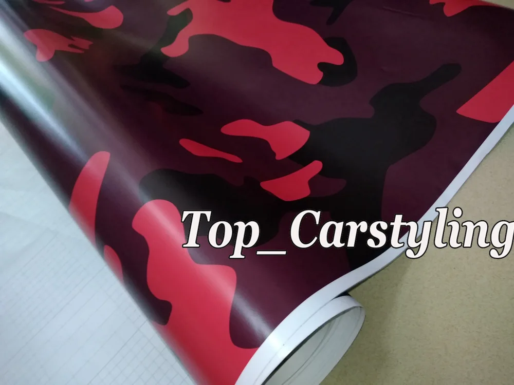 Большая красная/Черная Спортивная камуфляжная виниловая пленка для кузова