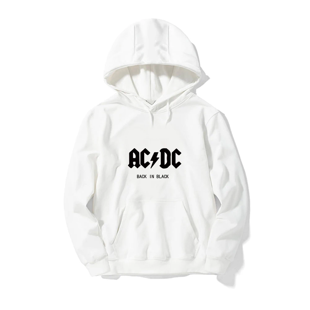 AC DC Толстовка Мужская Хип-Хоп рок-группа ACDC черные толстовки Мужские Женские повседневные уличные куртки с капюшоном весенние зимние топы