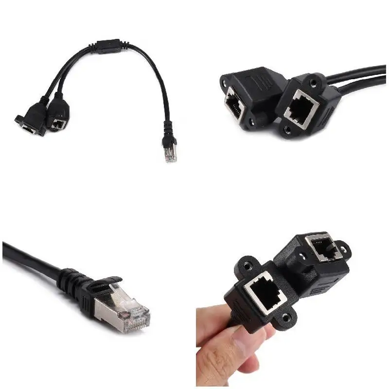 Разветвитель Y RJ45 адаптер Ethernet кабель с 1 на 2 порта штекер гнездо соединительные