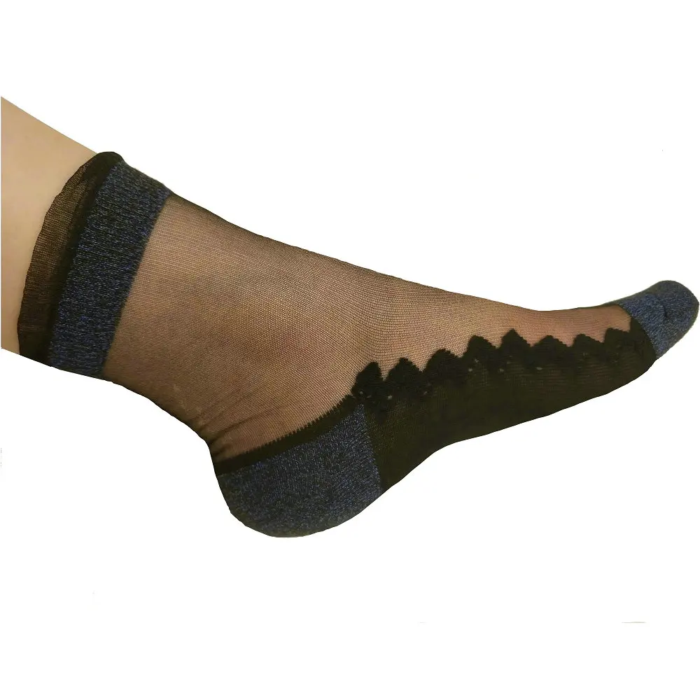 Женские кружевные носки с оборками по щиколотку мягкие удобные прозрачные