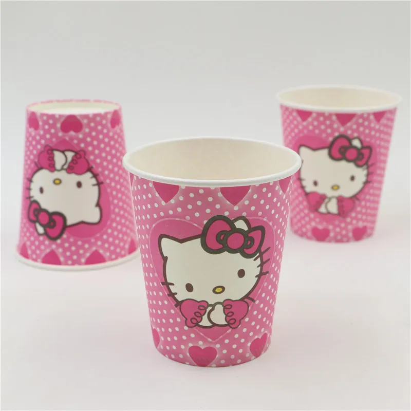 1 сумка 100 шт. бумажная чашка hello kitty для мальчиков и девочек украшение на день