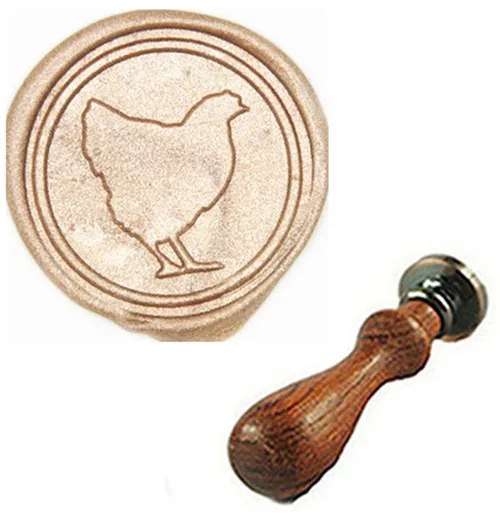 1 wax seal stamp Винтаж курица изображение на заказ логотип Свадебное приглашение воск уплотнение штамп Щупы для мангала ложка подарочная коробка комплект - Цвет: 1 wax seal stamp
