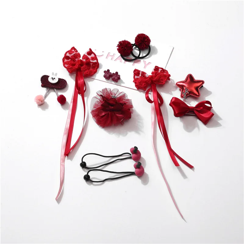 12Pcs/Lot Fairy Baby Hair Clips Girls Bow Ribbons Toddler Girl Head Bands Accessories Photography Props For | Детская одежда и