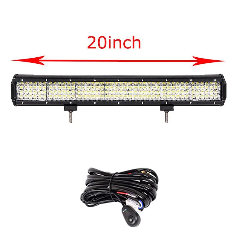 20inch with wire 4-36 дюймов 4 ряда внедорожный светодиодный рабочий светильник для вождения противотуманная фара для 12 В 24 в автомобиль грузовик 4wd 4x4 мотоцикл Лодка atv грузовик внедорожник - Цвет: 20inch with wire