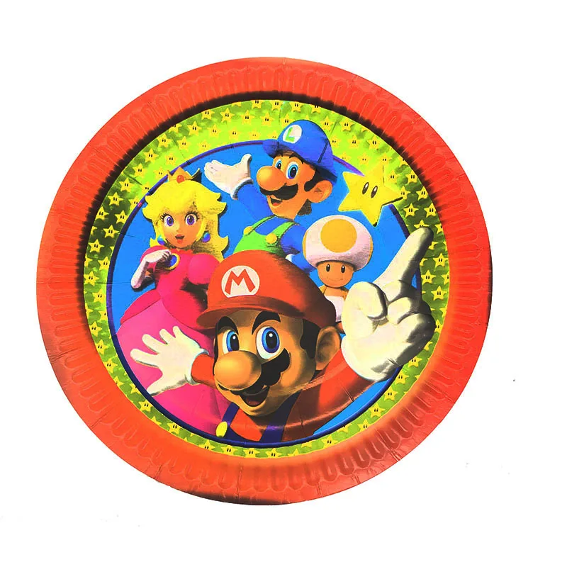 Для 10 детей Супер Марио одноразовые чашки покрытие стола пластина салфетка баннер соломинки мешок день рождения поставки украшения
