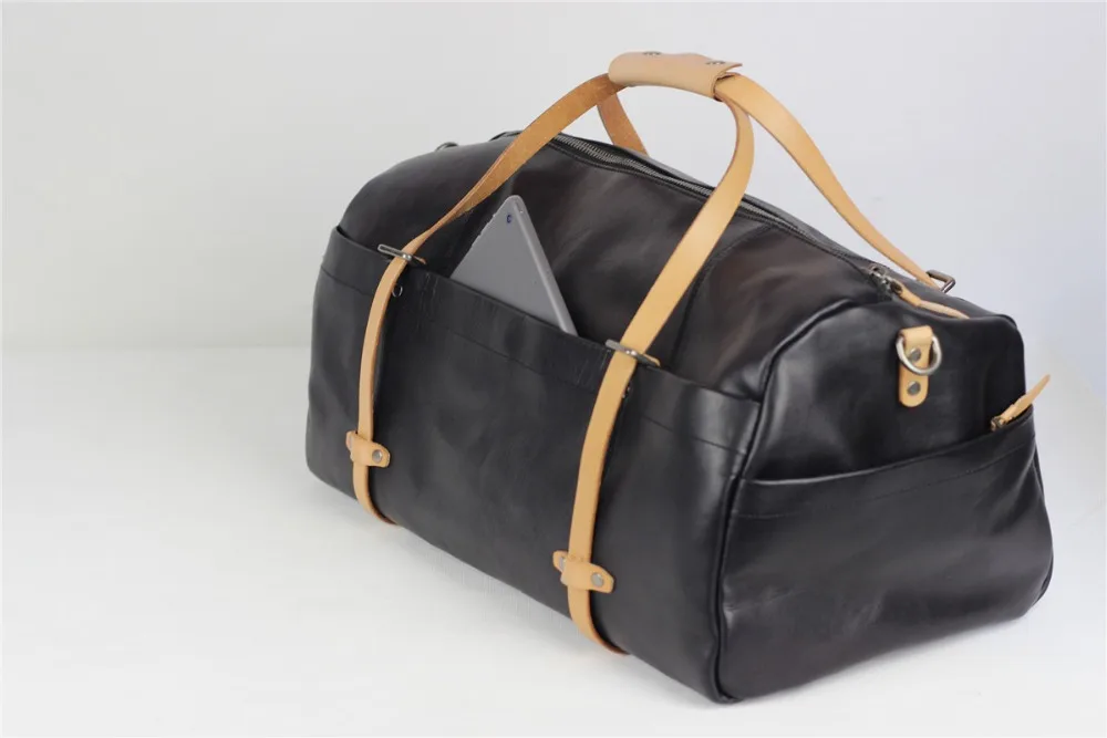 Мужские дорожные сумки из натуральной кожи большая Вместительная дорожная сумка