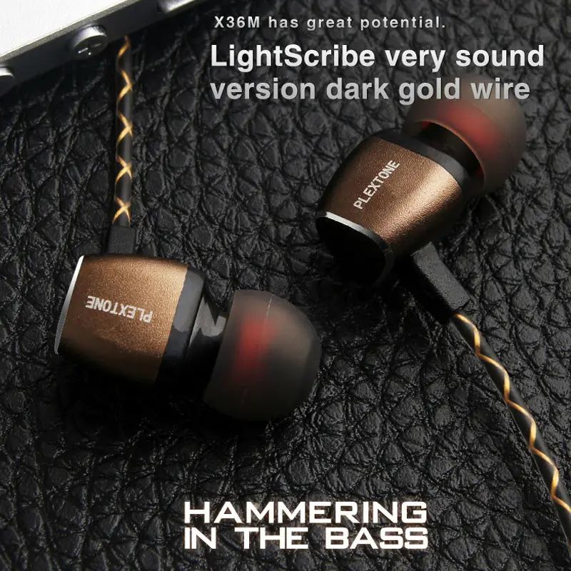 Наушники-вкладыши PLEXTONE X36M противошумные Hi-Fi наушники-вкладыши с микрофоном и