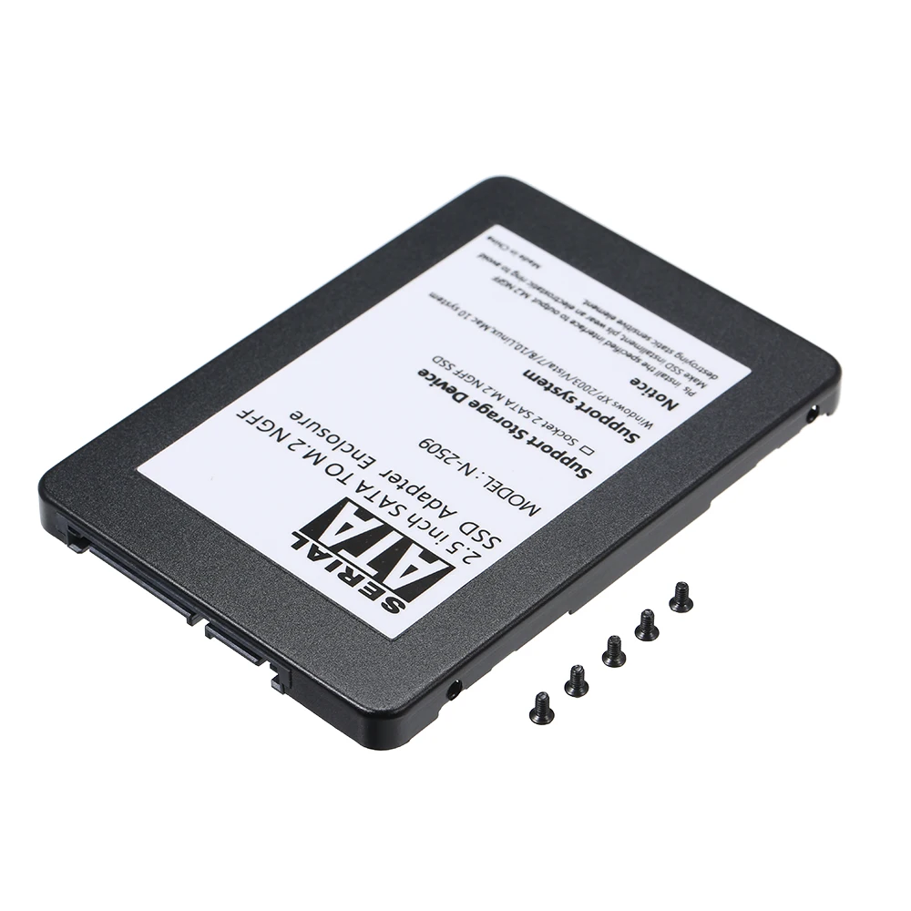 Черный металл SSD корпус M.2 NGFF SSD на 22Pin 2,5 ''2280 SATA адаптера 7 мм высоты твердотельный накопители SSD корпуса КОРПУСА