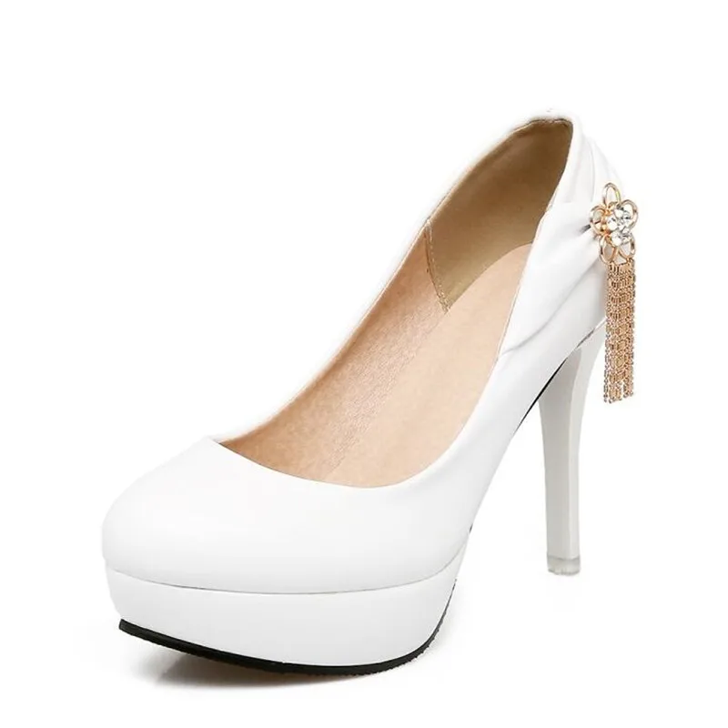 Новые модные женские туфли на высоком каблуке с круглым носком сезон весна-осень