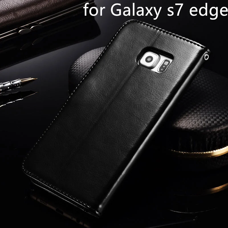 Чехол S7edge для Samsung Galaxy S7 Edge кожаный флип-кошелек с рисунком Crazy Horse чехол