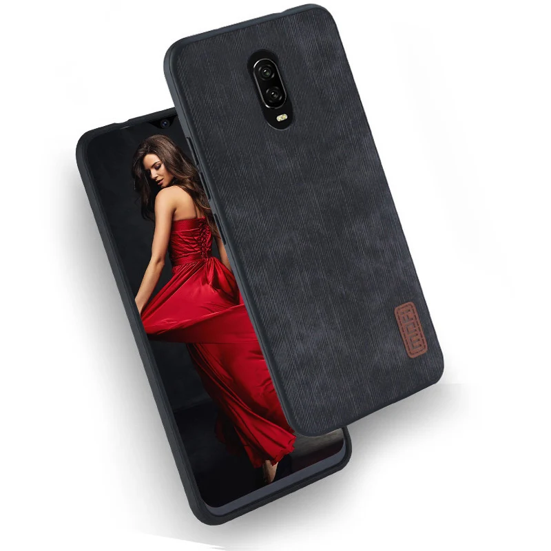 black Для Oneplus 6 T чехол One plus 6 T чехол 6 T силиконовый джинсовый кожаный магнитный автомобильный держатель Mofi для Oneplus 6 T чехол 360 - Цвет: black