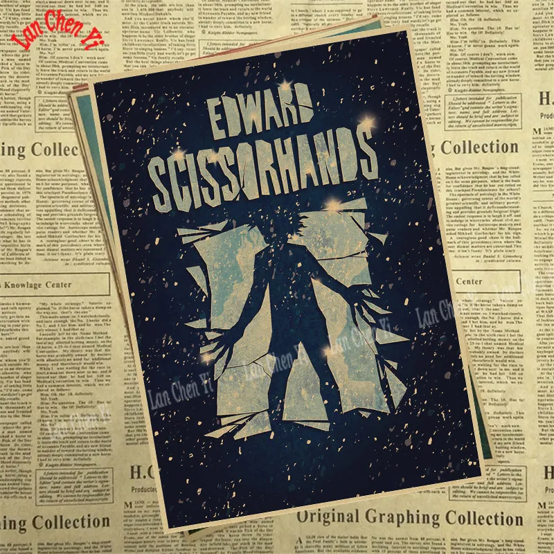 Эдварда Scissorhands винтажная крафт-бумага классический фильм постер художественные изделия для стен бумага краска Наклейка Декор кафе