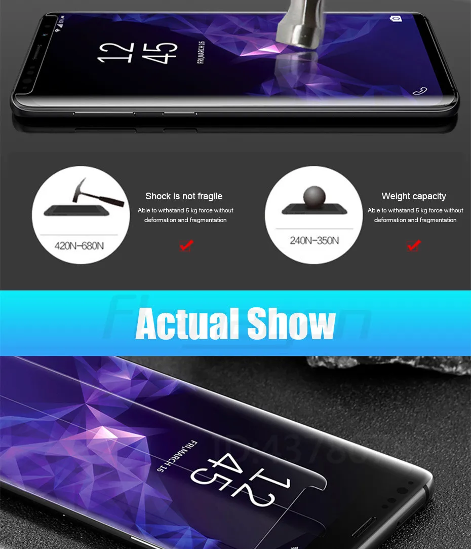 Ультрафиолет закаленное стекло для samsung Galaxy S10 S9 S8 Plus S7 Edge 100D полный жидкий клей протектор экрана для samsung Note 9 8 S10E