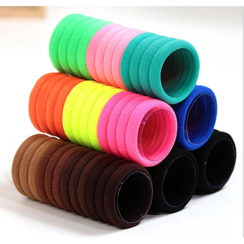 10 шт. флуоресцентные резинки для волос конфетных цветов эластичные фиксации