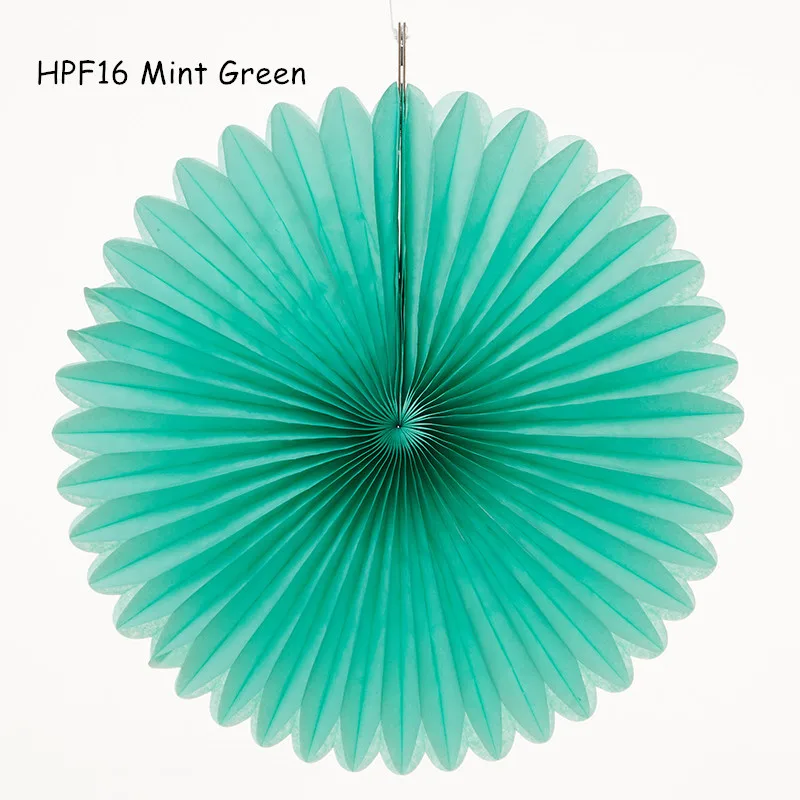 HPF16 Mint Green Смешанные размеры 6/8/10/12/14/16 дюймов веера из папиросной бумаги флюгеры висящие Свадебные Бумажные цветы День рождения Baby Shower Свадебные украшения - Цвет: HPF16 Mint Green