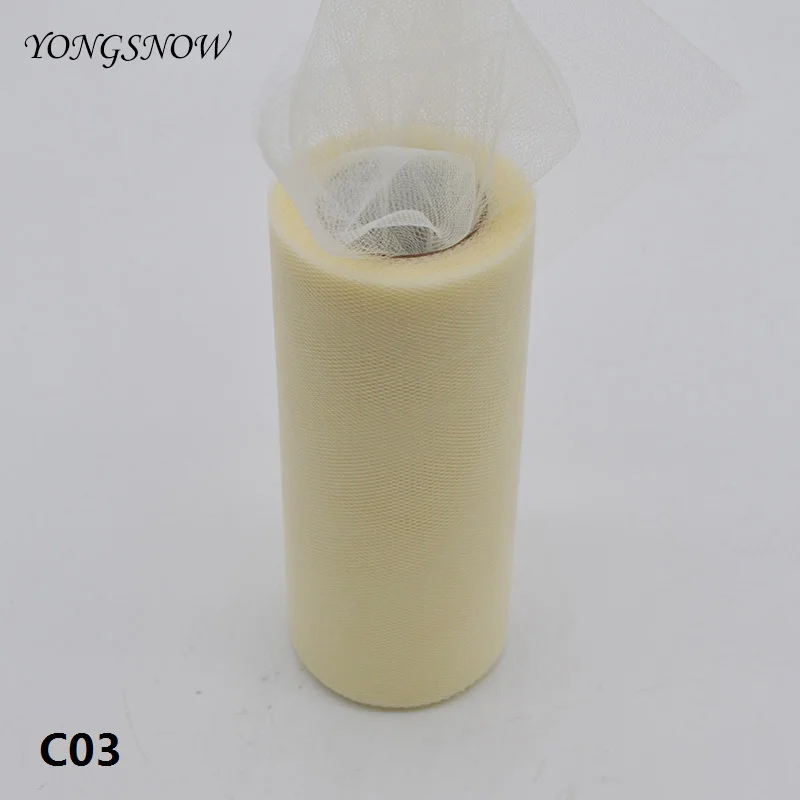 15cm C03 25 ярдов 15 см Тюль в рулонах для свадьбы украшение рулон ткани ремесло Тюлевая пачка платье DIY шелковые органза вечерние поставки - Цвет: 15cm C03