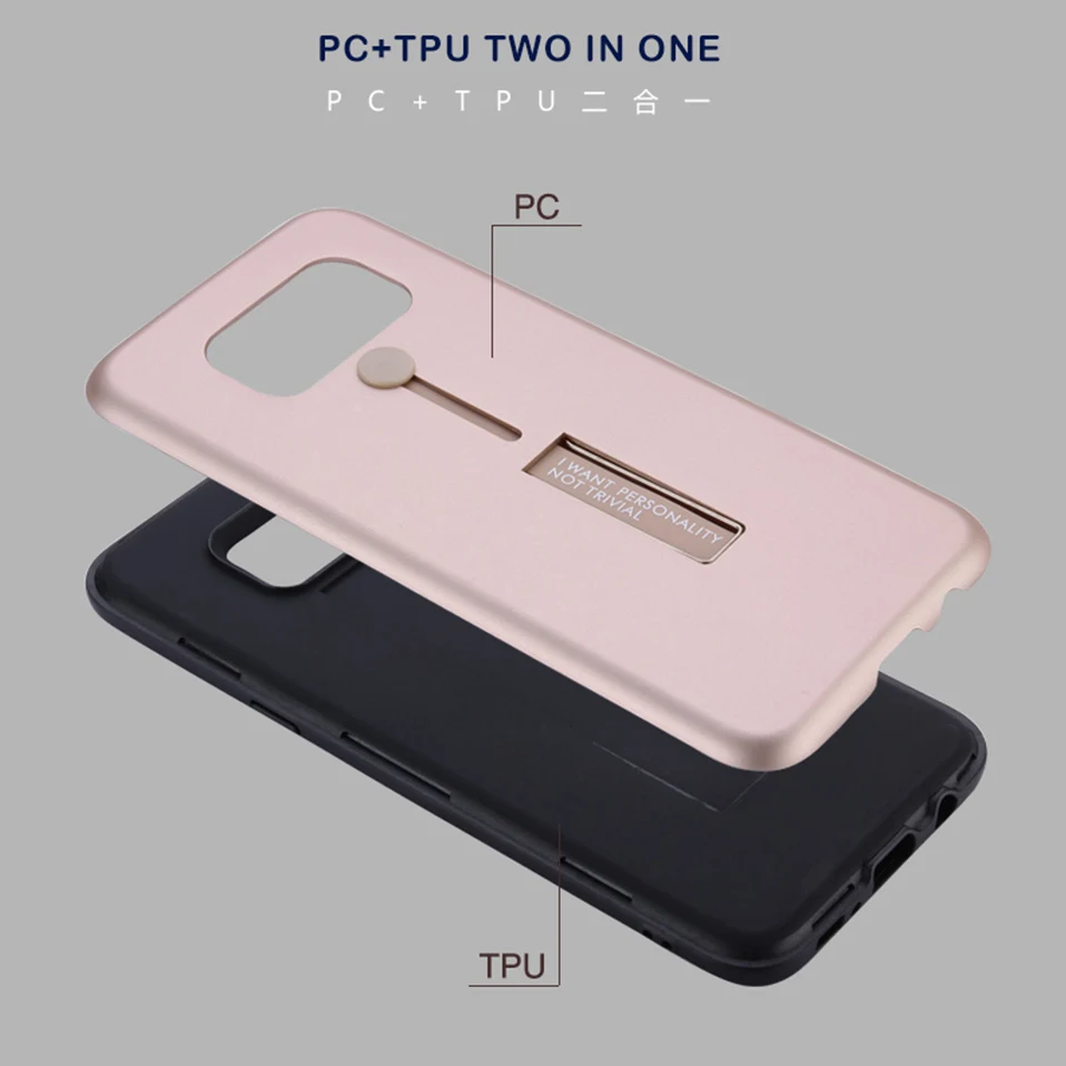TPU+PCRing Button Phone Cases For Samsng A320 A520 A720 Shockproof Kock Stand Samsung A8 2018 A6 PLUS Case |