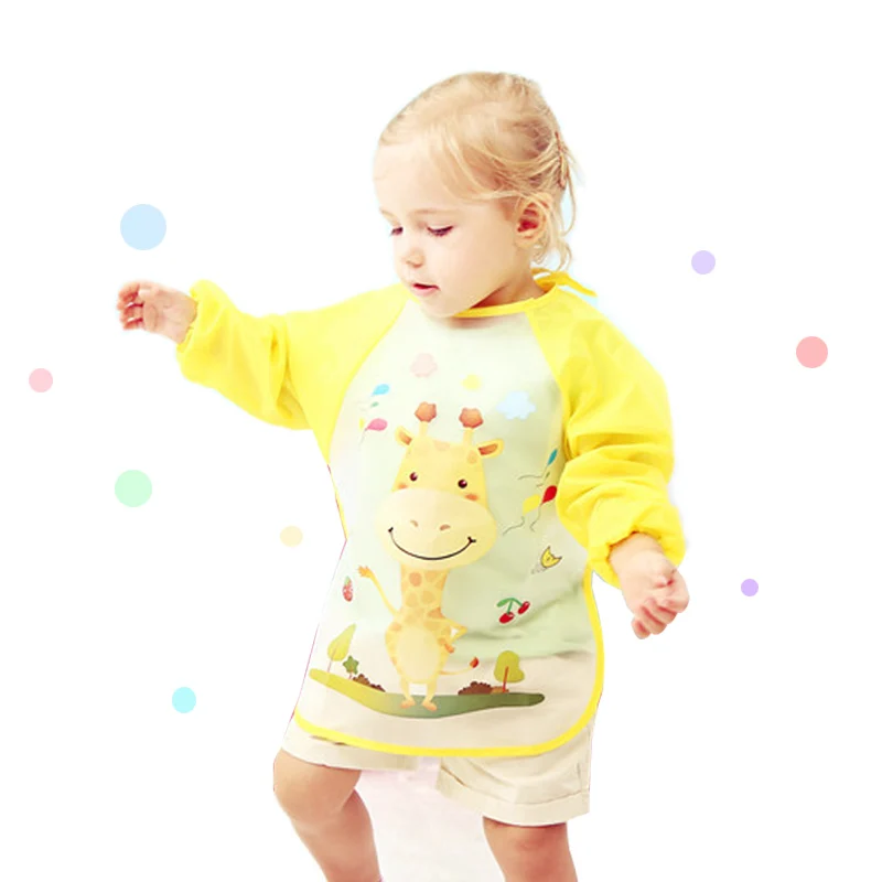 Baby Bibs Burp Children Cartoon Drawing Eating Feeding cloths Waterproof Long Sleeve Infant Newborn Bib Apron Saliva Towel |
