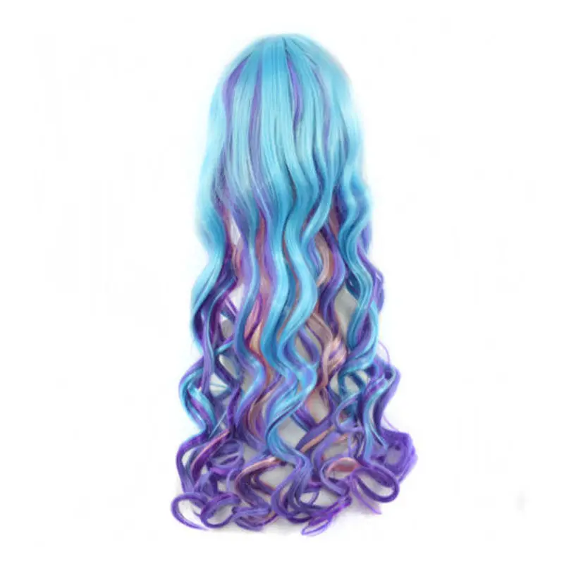 New High Quality Fashion Synthetic Wavy Wigs My Little Pony Princess Celestia Cosplay Wig Rainbow Long Curly Hair Wig images - 6