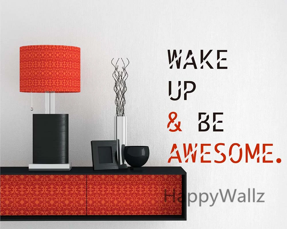 Wake Up Be Awesome Мотивационная Наклейка на стену с цитатами DIY вдохновляющая Цитата