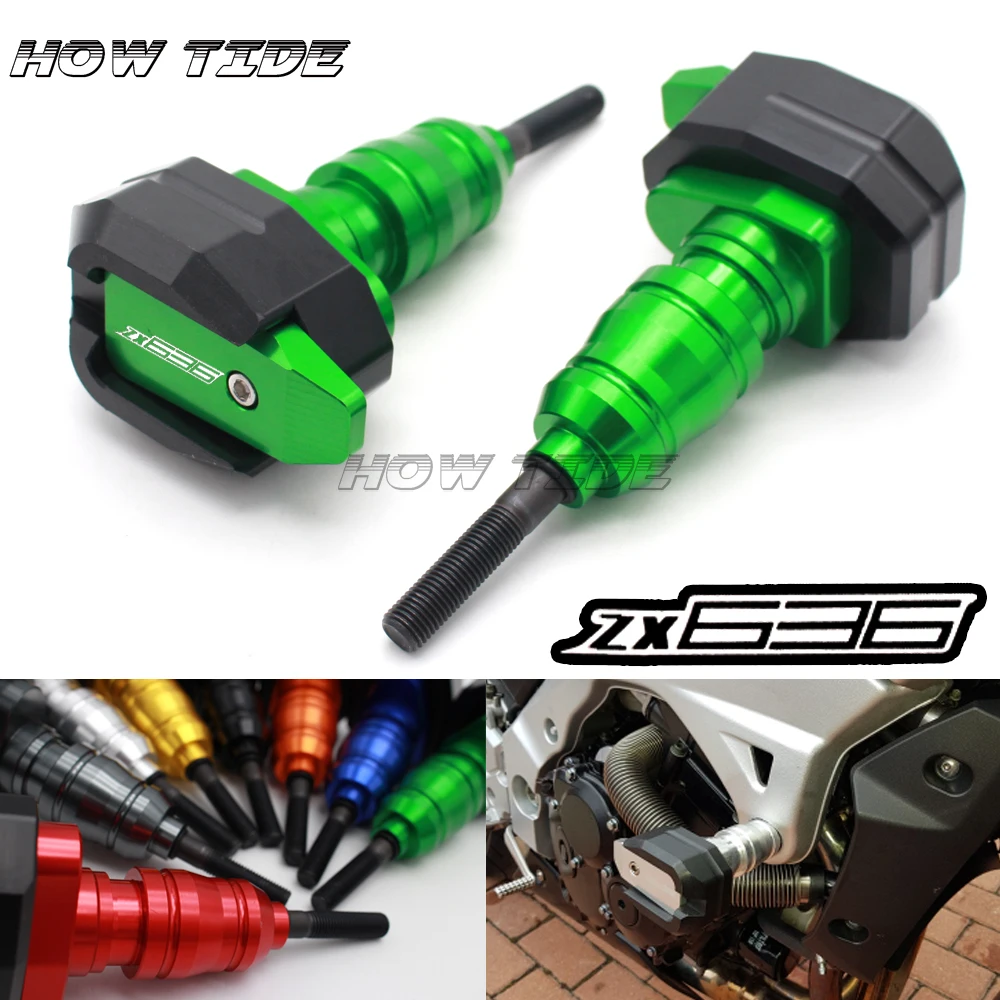Слайдеры рамы ZX636 защита от ударов KAWASAKI ниндзя ZX 6R 2002 2004 шпульки для мотоциклов
