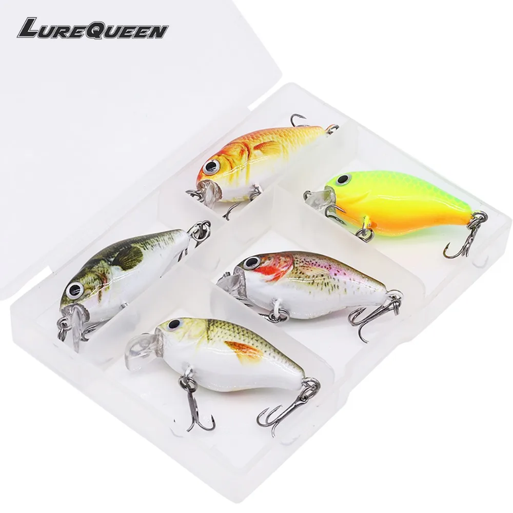 5pcs/box Crankbait Fishing Lure Artificial Hard Crank Bait minnow Wobblers leurre peche crap fishing tools | Спорт и развлечения