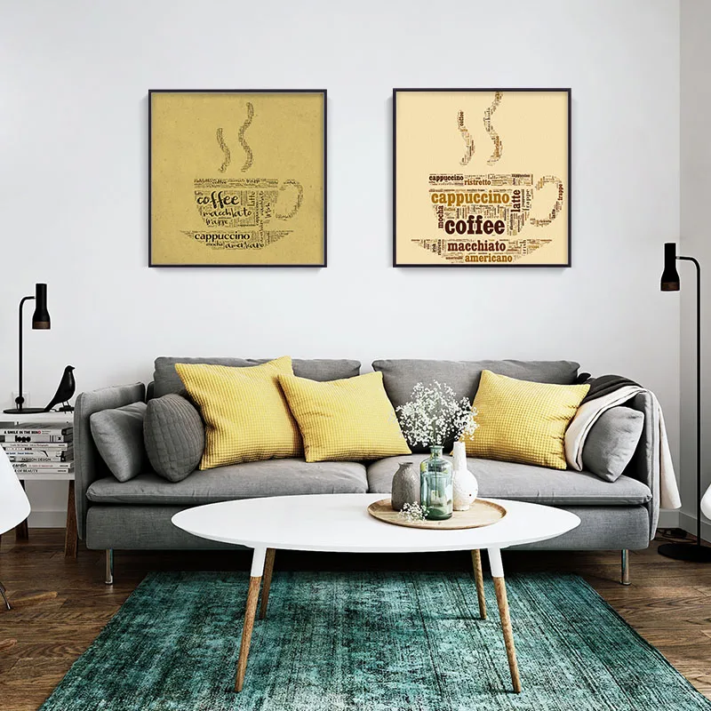 Абстрактный капучино кофейная чашка печатная картина холст художественный