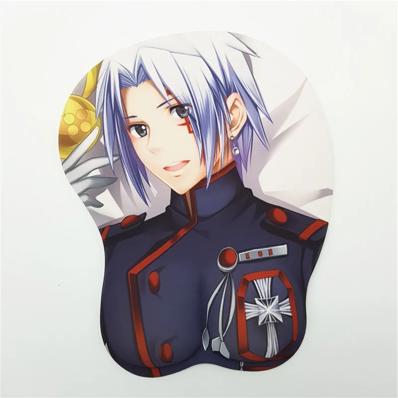 Allen Walker D. Gray-Аниме 3D мягкий мужской нагрудный коврик для мыши с подставкой для запястья L26* w21.5 cm Оригинальная 2WAY ткань