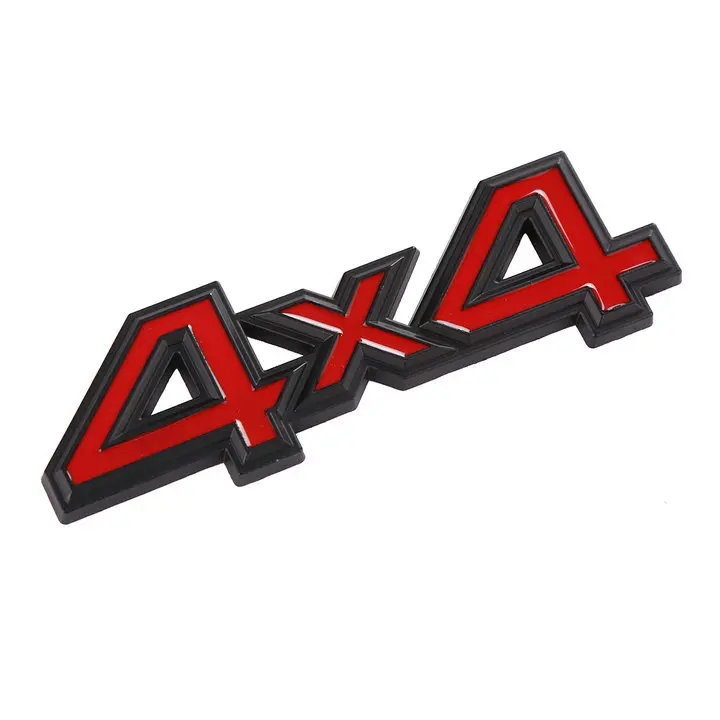 black and red 3D металлическая наклейка на автомобиль 4x4 Эмблема для джипа Патриот Вранглер Grand Cherokee Compass Prado автомобильный Стайлинг - Название цвета: black and red
