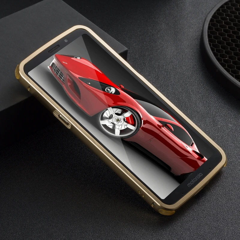 For Motorola Moto Z3 Play Case Aluminum Metal Bumper Brushed PC Hard Back Shockproof Skin Cover |