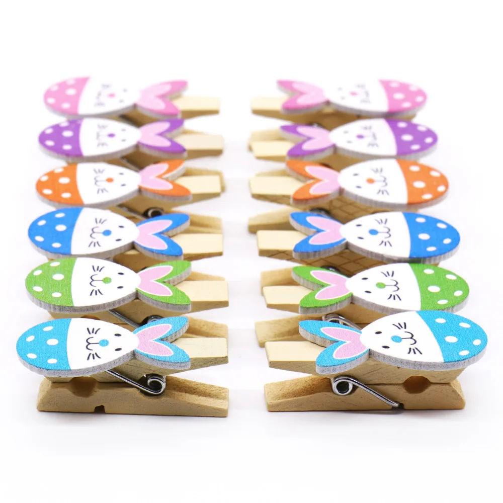 Деревянные зажимы для яиц и кроликов 12 шт./лот одежды фотобумага прищепка