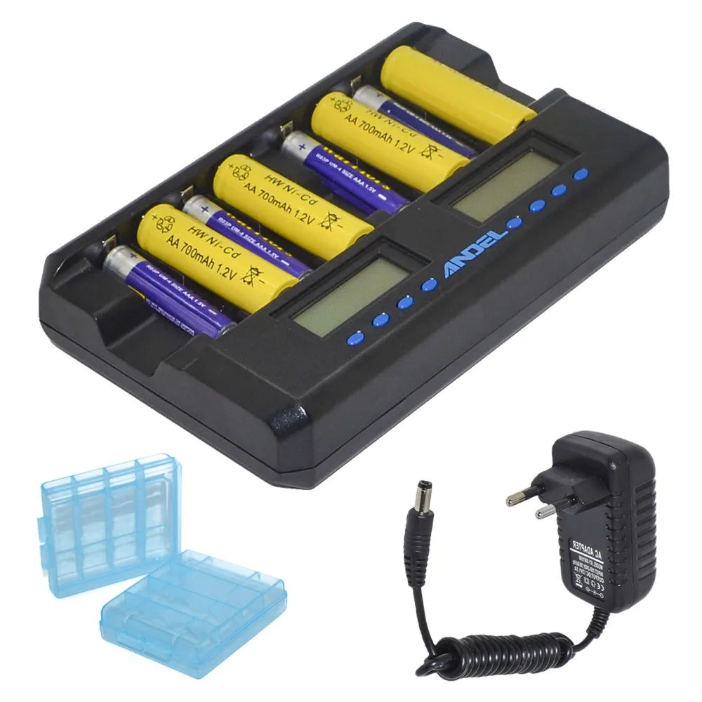 Аккумуляторные батареи АА/ААА с ЖК дисплеем 8 ячеек|lcd charger|8 slotaa aaa |
