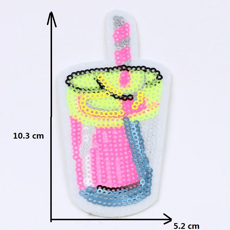 10 шт./лот наклейки с Блестками Мультфильм напитки солнцезащитные очки заплатки