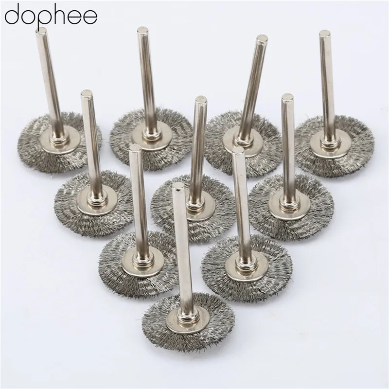 Dopee Dremel аксессуары из нержавеющей стали щетки колеса провода для шлифовальной машины Dremel аксессуары роторный инструмент 22 мм сталь 20 шт