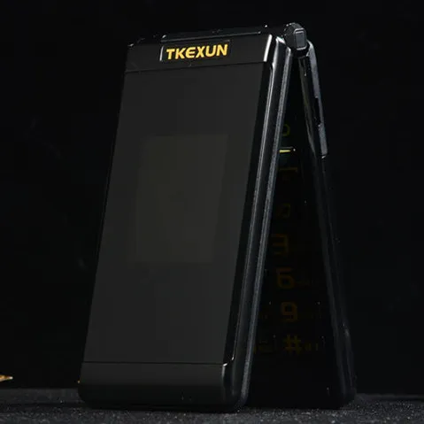 black Мобильный телефон с откидным двойным экраном, SOS, bluetooth, дешевый телефон, большая кнопочная раскладушка, мобильные телефоны H-mobile - Цвет: black