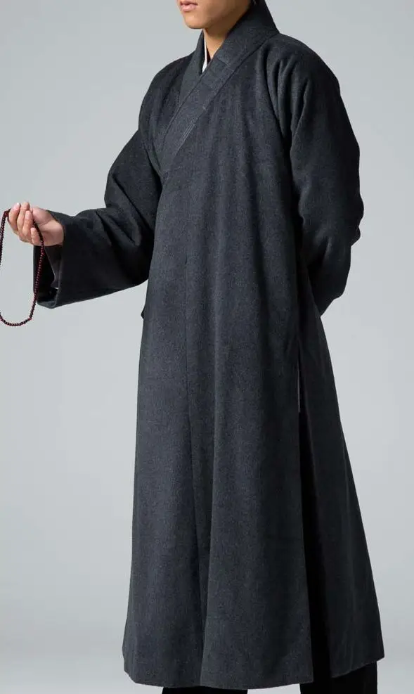 Костюм дзен монах зимнее шерстяное пальто кунг фу гоwnбуддистская форма для