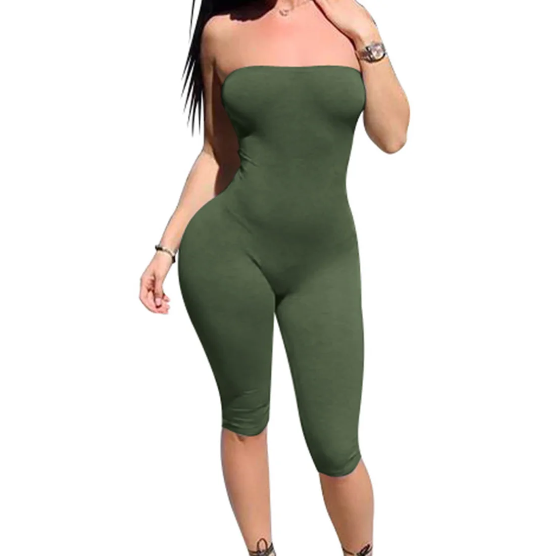 Женские рукавов Pure сексуальные комбинезоны без бретелек Bodycon|Комбинезоны c