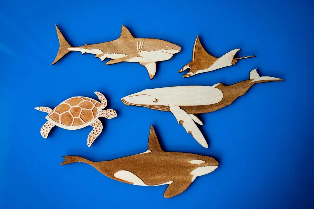 Искусство дикой природы Магнитные деревянные животные Zoology Подарочная идея