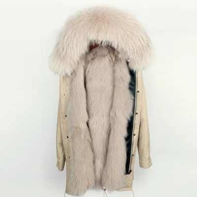 20 OFTBUY, водонепроницаемая длинная парка, зимняя куртка для женщин, пальто из натурального меха енота, воротник из лисьего меха, верхняя одежда, Корейская Новинка - Цвет: 20