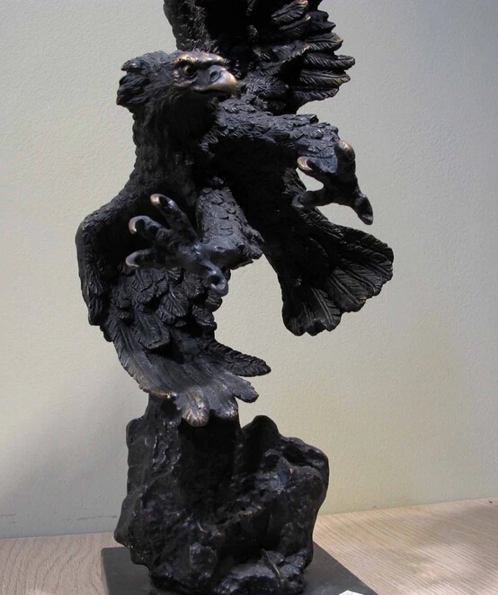150401 S0039 Art Decor Медь Бронза Мраморное Основание Figurine Аравии Орел Птица Статуя