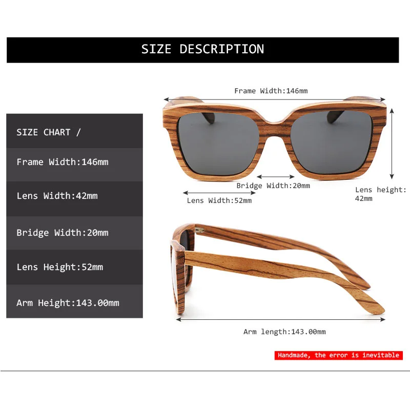 

Zebra wood sunglasses women fashion sunglasses men polarized shades for women UV400 retro sunglasses lentes de sol mujer