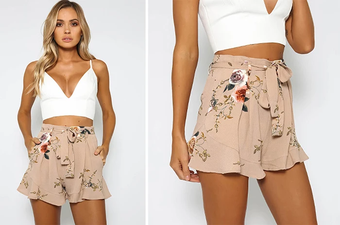 Фото Fashion Women Shorts Sexy Skirt Summer Print Flower Short Pants Loose For Woman 2019 new summer style hot loose belt thin Женская Fashion Women Shorts Sexy Skirt Summer Print Flower Short Pants Loose For Woman 2019 new summer style hot loose belt thin Женская
