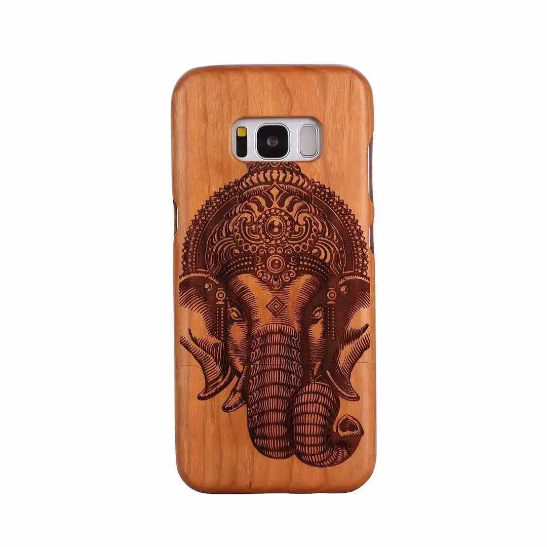 Индийский компас слон тотем узор деревянный чехол для телефона Samsung S9 S8 дракон