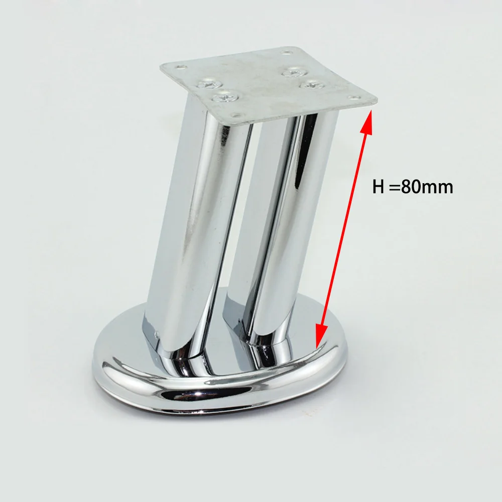 Height 80mm Упаковка из 4 шт.) Хромированная Мебель подставка ножки железная отделка шкаф стол диван кровать ноги - Цвет: Height 80mm